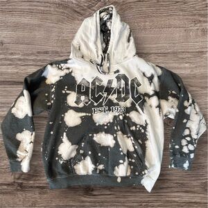 Vintage Y2K AC/DC Tie-Dye Hoodie Size Large